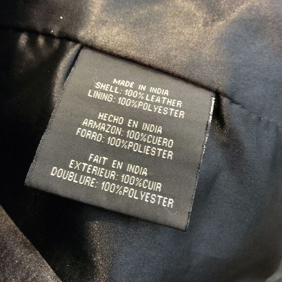 KC Collections black button front leather jacket - Picture 16 of 17